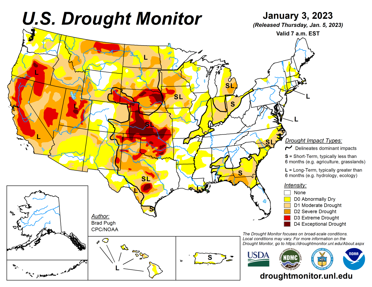 U.S. Drought Weekly Report for January 3, 2023 National Centers for